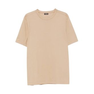 Ermenegildo Zegna T-shirt met korte mouwen - Heren - Tops - Beige - Maat: XL Katoen