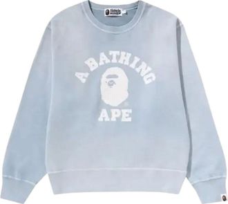 A Bathing Ape Vintage Washed College Crewneck Sweatshirt Grey 1M30213301-CHARCOAL