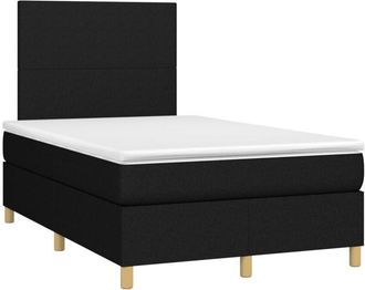 vidaXL Cama Box Spring Con Colch&oacute;n Y Luces Led Tela Negro 120x190 Cm Vidaxl