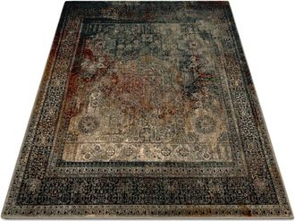 RugsX Alfombra De Lana Omega Mamluk Cuadrado - Roset&oacute;n Vintage Verde Oscuro Green 135x135 Cm