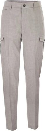 PESERICO Tailored Cargo Broeken - Heren - Straight fit broeken - Grijs - S - Katoen - Broeken
