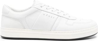 Hogan Witte leren sneaker met paneldesign - Heren - Sneakers - Wit - 44 EU - Leer - Schoenen