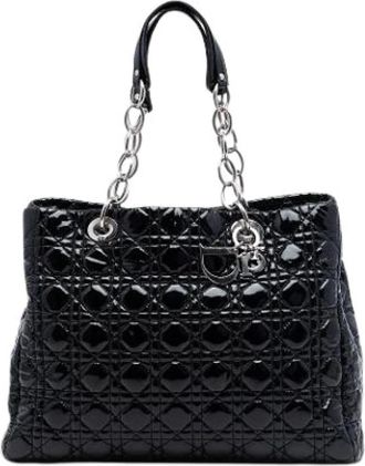 Dior Pre-owned Quilted Patent Leather Tote - Dames - Vintage Handtas - Zwart - ONE Size - Leer - Vintage