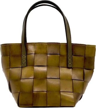 Dragon Diffusion Japan Mini Basket 3.5mm - Dames - Handtassen - Groen - ONE Size - Leer - Tassen
