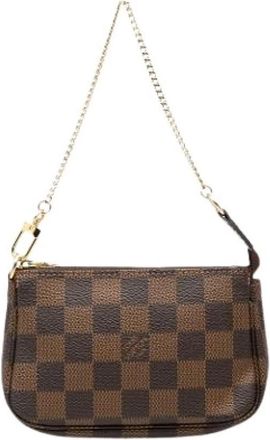 Louis Vuitton Pre-owned Mini Pochette Accessoires - Dames - Vintage Mini Tas - Bruin - ONE Size - Vintage