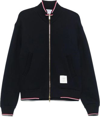 Thom Browne Giacca oversize con zip e collo a imbuto Thom Browne con riga Rwb in loopback grosso