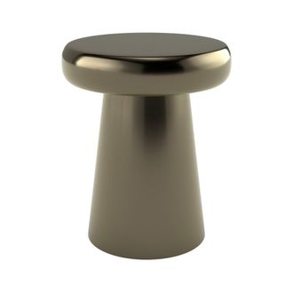 Rendez-Vous D&eacute;co Mesa auxiliar redonda de metal dorado