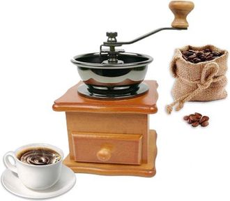OEM Molinillo De Caf&eacute; Manual Antiguo De Madera Vintage