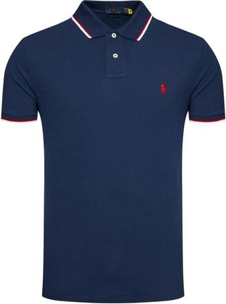 Polo Ralph Lauren Blauwe Katoenen Polo met Knoopsluiting - Heren - Polos - Blauw - 2XL - Katoen - Tops