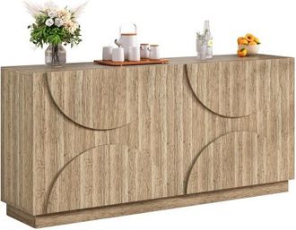 OEM Credenza Con Ripiani, Credenza Con Trampolino Elastico, Venatura Del Legno Naturale
