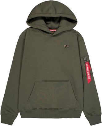 Alpha Industries Kapuzensweatshirt ALPHA INDUSTRIES 3D Small Logo Hoody, Herren, Gr. S, gr&uuml;n (schwarz olive), angeraute Sweatware, Obermaterial: 100% Baumwolle, bedruc