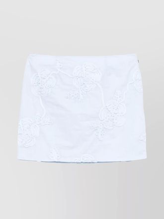 Rotate embroidered floral high waist mini skirt