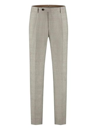 Berwich check-pattern trousers - men - Fabric - 56 - Brown