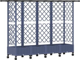 vidaXL Cama Elevada Con Trellis Y Techo Gris 202,5 X 40 X 127 Cm Pp Vidaxl