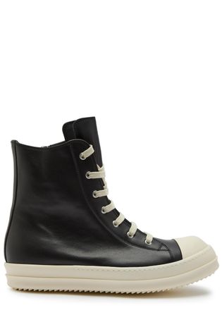 Rick Owens Leather High-top Sneakers - Black - 45 (IT45 / UK11)