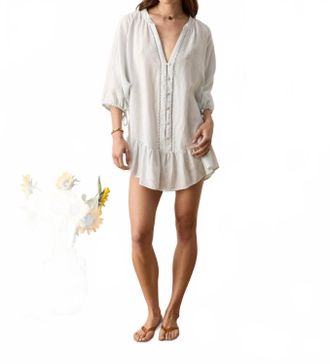 Boteh La Ponche Frill Dress In Sky