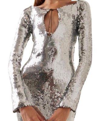 16Arlington Silver Sequin Dress Size XS