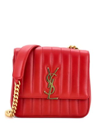 Saint Laurent Vicky Vertical Quilted Leather Medium crossbody bag - Rood