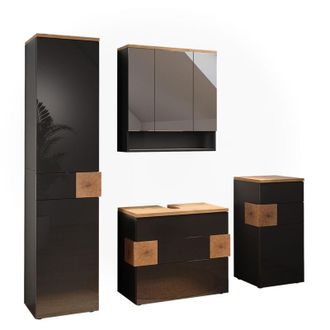 Vicco Set di mobili da bagno Eden, Antracite, 4 parti, Vicco