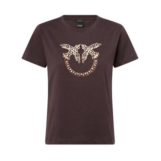 Pinko T-shirt Love Birds - - Tops - Donna - Marrone - M