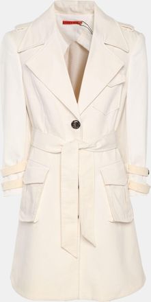 Alice & Olivia Alice + Olivia Cream Cotton Belted Coat
