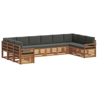 vidaXL Conjunto De Sof&aacute;s De Exterior 10 Uds. Natural Y Antracita Vidaxl