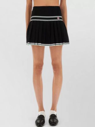 Casablanca viscose mini skirt pleats high waist contrast trim