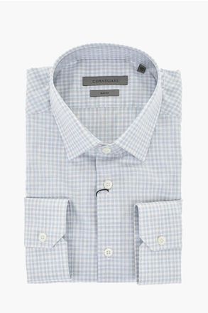 Corneliani Slim Fit Cotton Gingham Shirt size 39