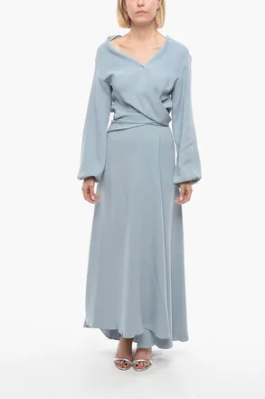 Super Blond Maxi Wrap Dress with Belt Super Blond