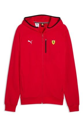 Puma Ferrari Motosport Hooded Zip Front Sweatshirt in Rosso Corsa at Nordstrom, Size Xx-Large