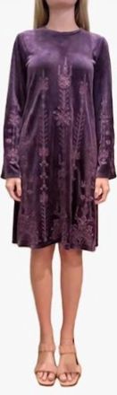 Johnny Was Marik Bounce Velour Kimono Sleeve Dress In Purple Pennant