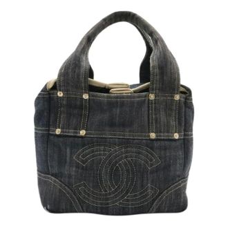Chanel Pre-owned Sparkling Denim Coco Mark Tote Bag - Dames - Pre-owned - Blauw - Maat: ONE Size Denim