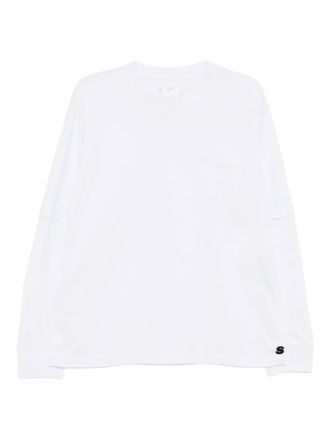 sacai cotton layered T-shirt - White