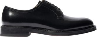 Scarosso Harry Zwarte Derby Schoenen met Veters - Heren - Nette schoenen - Zwart - 39 EU - Leer - Schoenen
