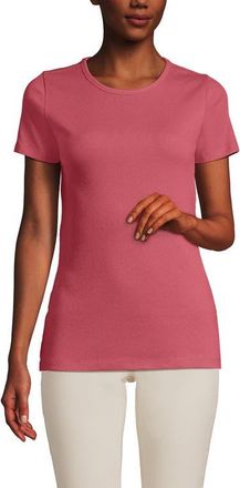 Lands End Cotton Rib T-shirt in Soft Mojave Rose at Nordstrom, Size X-Large P