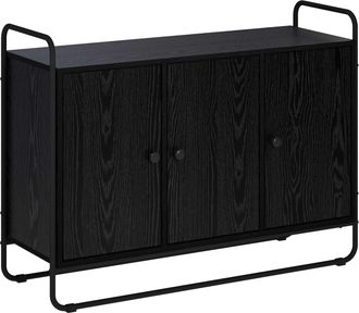 vidaXL Aparador Roble Negro 102 X 35 X 75 Cm Madera De Ingenier&iacute;a Vidaxl