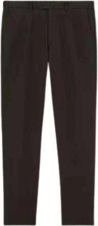 Loro Piana Bruine Katoenen Flat Front Broek - Heren - Slim Fit Broeken - Bruin - M - Katoen - Broeken