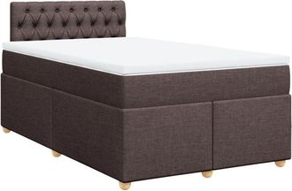 vidaXL Vidaxl - Cama Box Spring Con Colch&oacute;n Tela Marr&oacute;n Oscuro 120x190 Cm