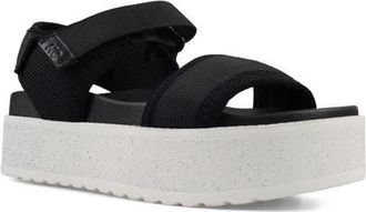 National Comfort Shadoww Platform Sandal in Black Fabric at Nordstrom, Size 10