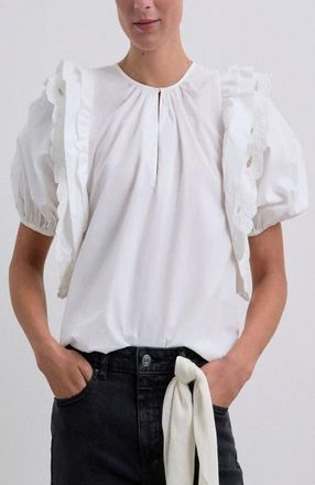 Scalpers Poplin Puff Top in Offwhite at Nordstrom, Size X-Small Eu