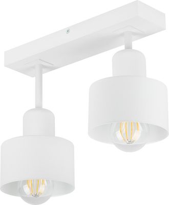 OEM L&aacute;mpara De Techo Blanca De Madera Y Metal De Estilo Escandinavo, 2xe27, Iluminaci&oacute;n Led Moderna Para Sal&oacute;n, Cocina, Dormitorio, Habitaci&oacute;n Infantil, L