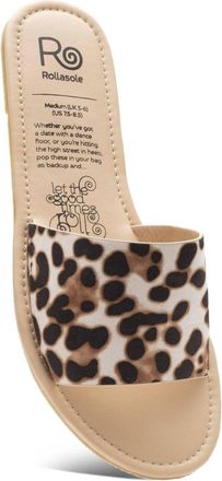 Rollasole Womens Leopard Sandals In Brown