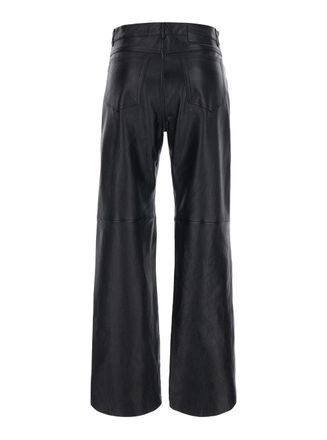 Max Mara Womens Trousers Pesca Black Leather Lamb