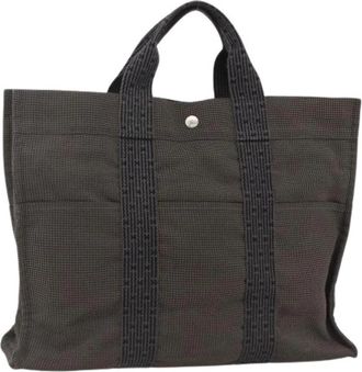 Herm&egrave;s Pre-owned Vintage Canvas Tote - Dames - Vintage Shopper - Grijs - ONE Size - Vintage