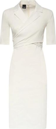 Pinko Allyson Abito Lino Stretch - Dames - Casual kleedjes - Wit - M - Kleedjes