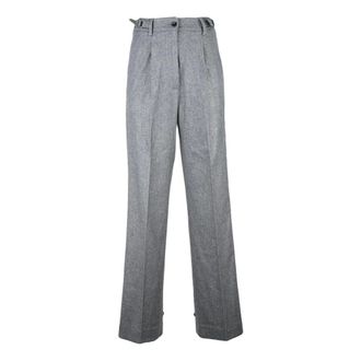 Kiton Pantalone - Dames - Broeken - Grijs - Maat: XS Wol