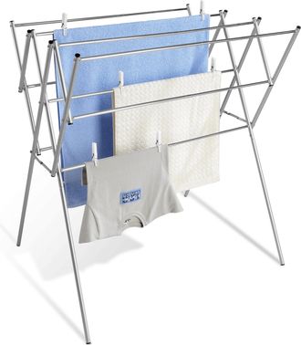 Maximex Wäscheständer »Teleskop« ausziehbarer Wäschetrockner aus Edelstahl, 7,78 m Trockenlänge