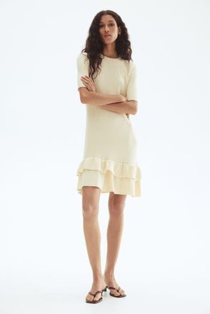 H&M Rib-knit Dress in Light Beige at Nordstrom, Size Xx-Small