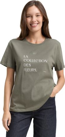 Tom Tailor T-Shirt TOM TAILOR, Damen, Gr. XXL, cloudy gr&uuml;n, Jersey, Obermaterial: 100% Baumwolle, bedruckt, regular fit normal, Rundhals, gerader Abschluss, Shir