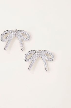 Fat Face FatFace Silver Tone Bow Party Earrings